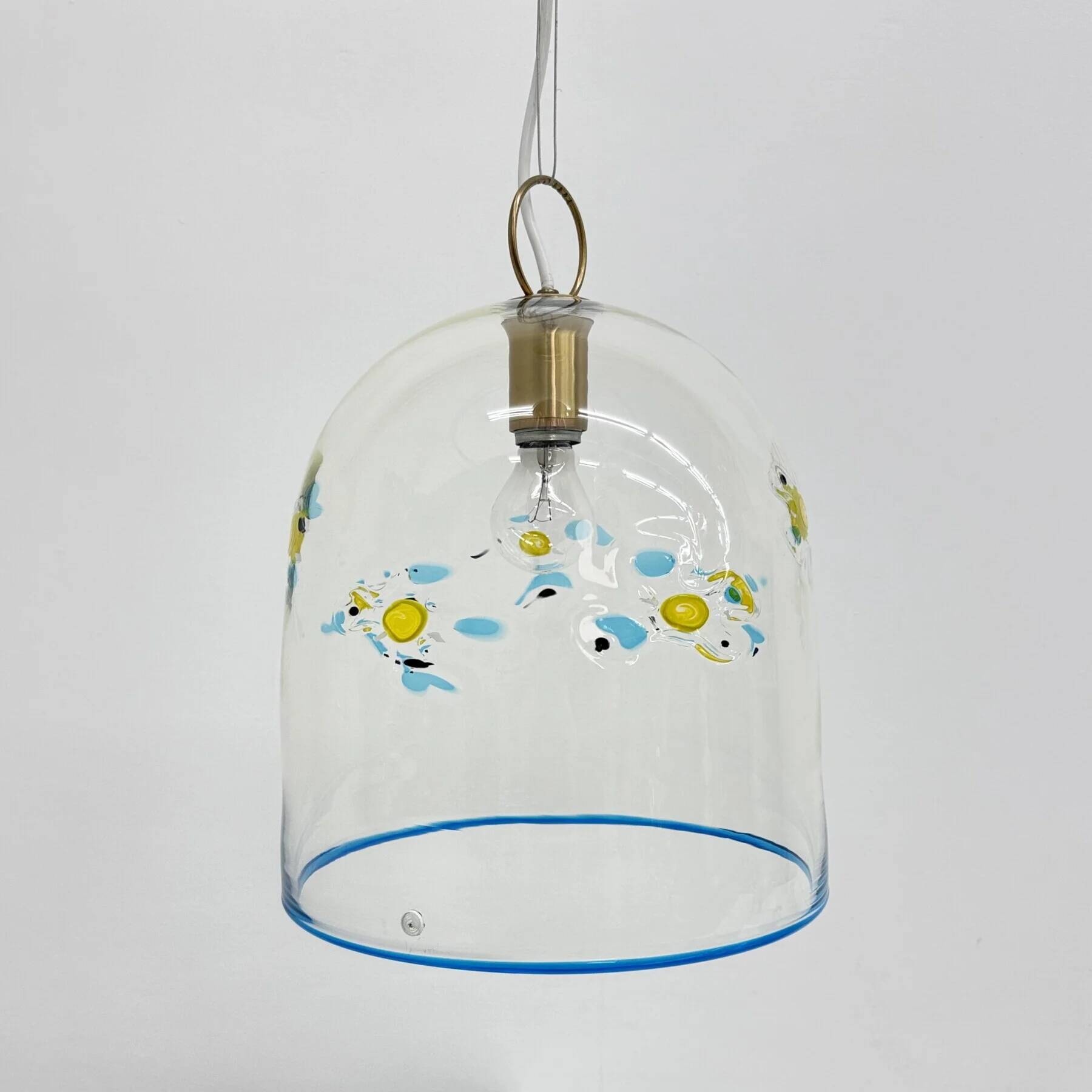 Suspension en verre La Murrina de design du milieu du siècle avec des fleurs, années 1970, Italie
