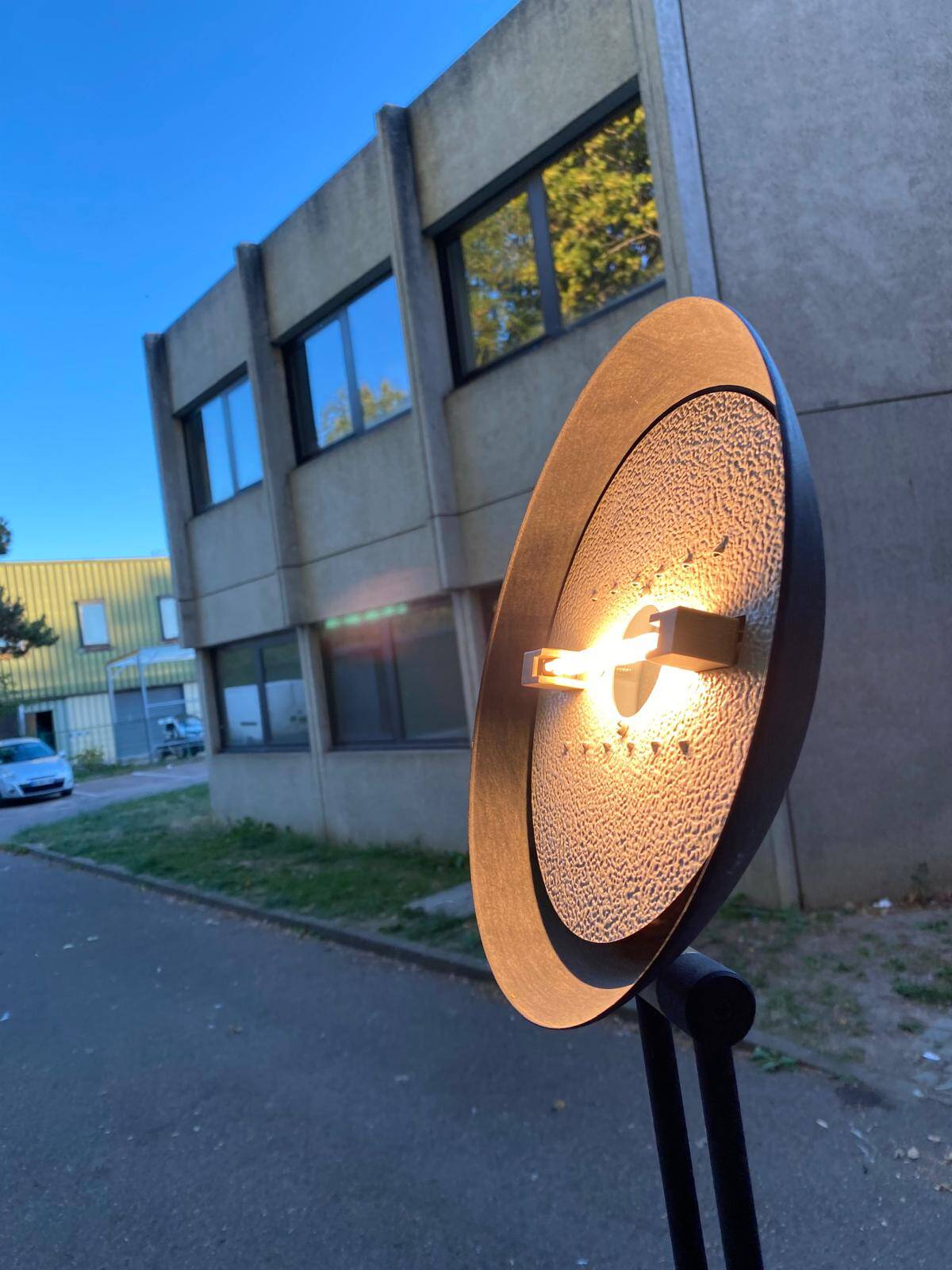 Italian vintage black & brass floor lamp — Articulated with Relco dimmer 19