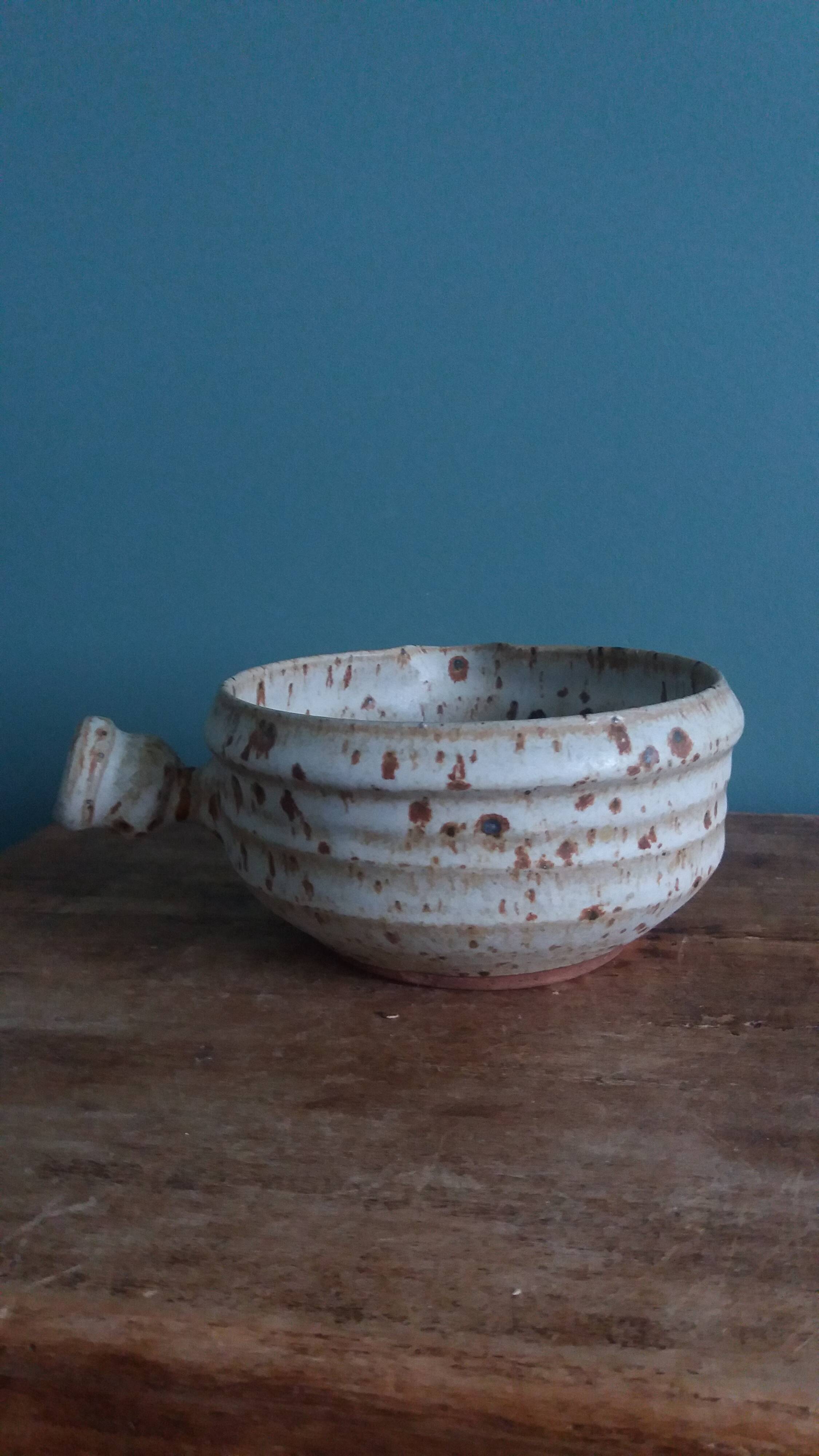 Sauceboat, fondue pot signed Gustave Tiffoche, Saint-Nazaire, 1975