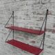 Steel wall rack with 2 shelves by Tjerk Reijenga perforated for Pilastro