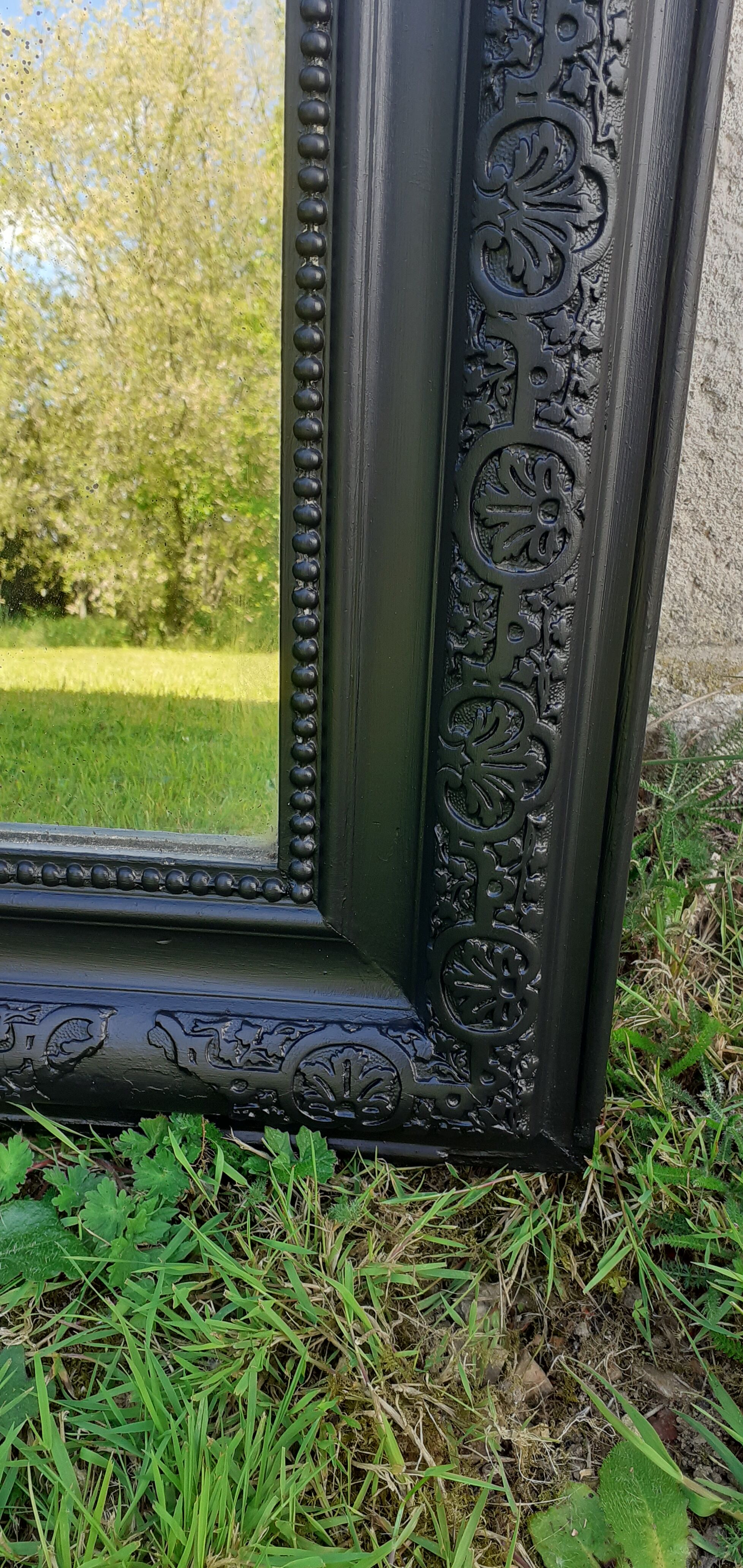 Mirror style Napoleon 3 old black 93x136cm