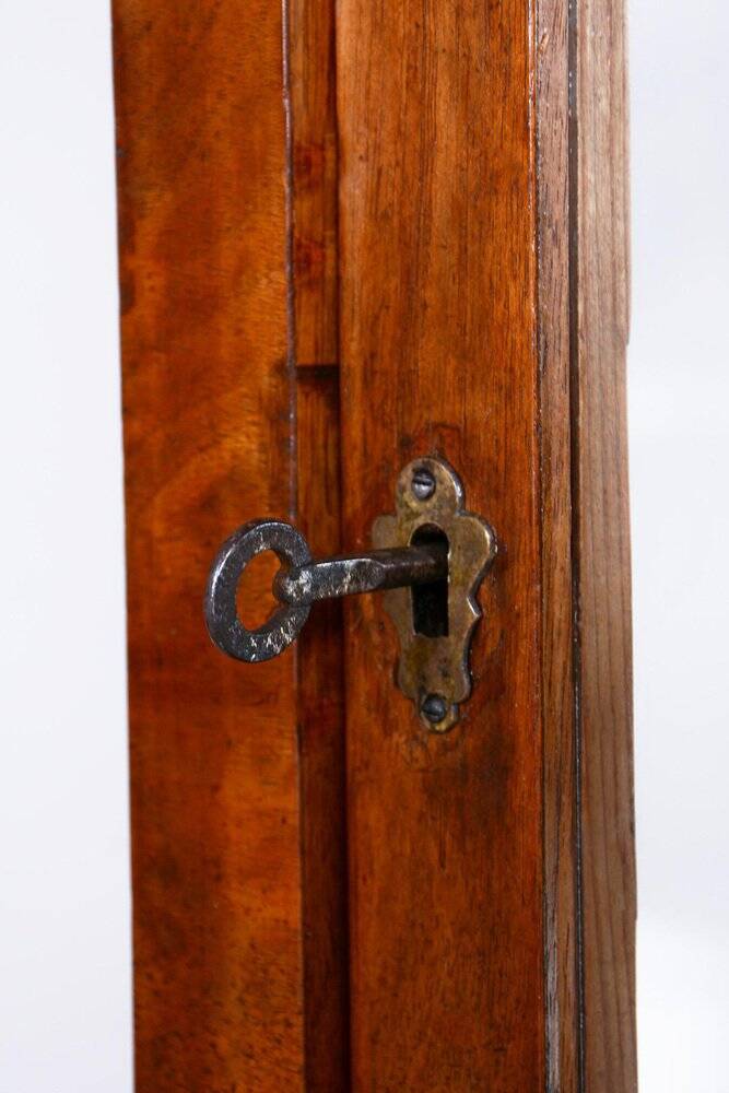 Vitrine Biedermeier tchèque en noyer et épicéa, années 1830