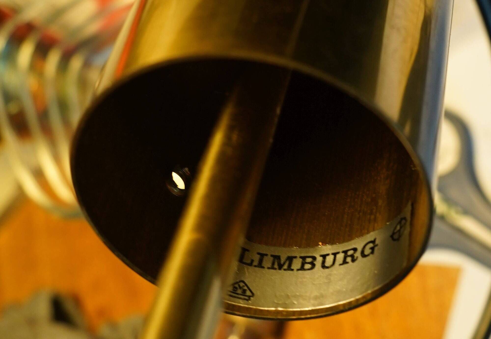 limburg mid century PENDANT LIGHT model P 239 a 4168 glass and brass 1960s