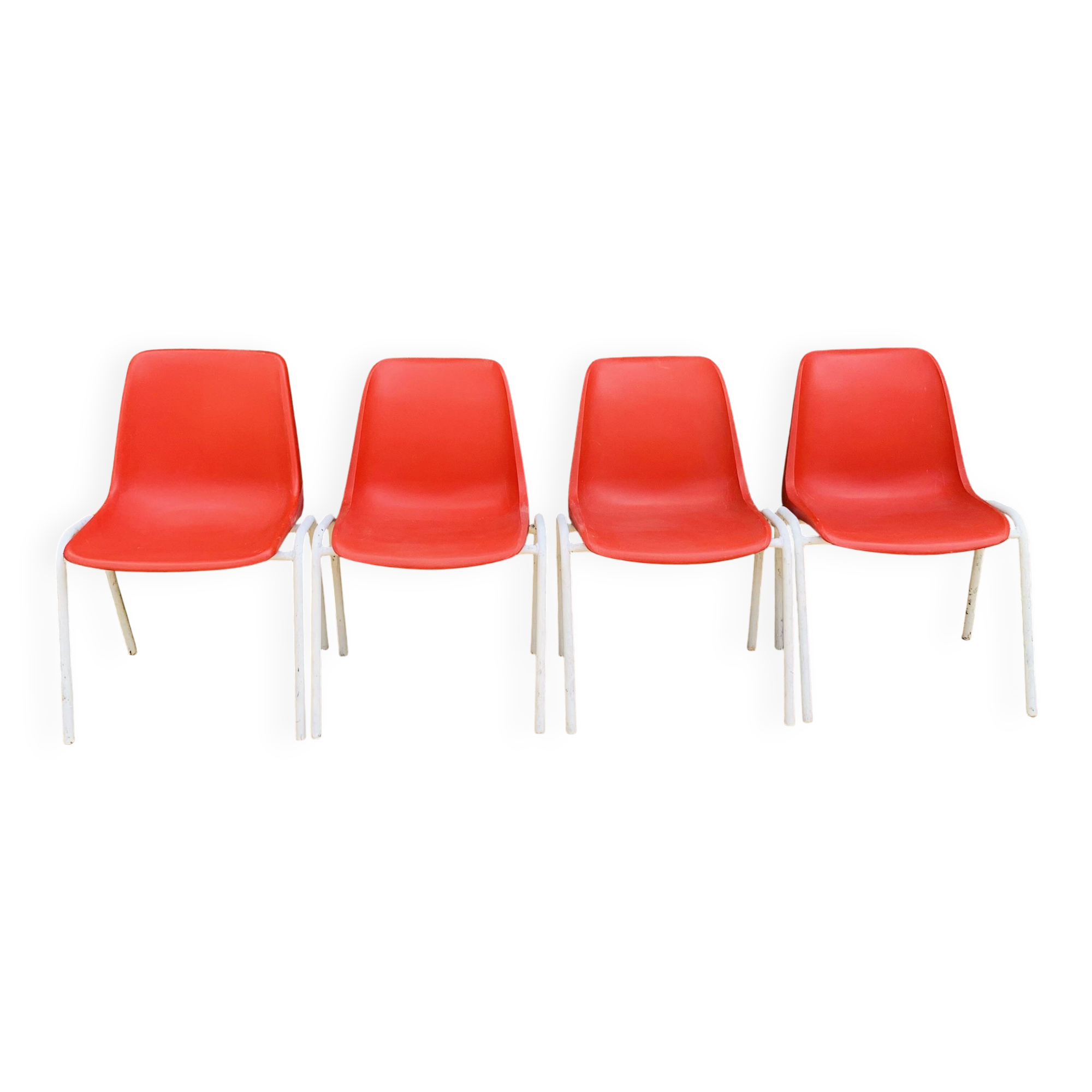 Ensemble de 4 chaises rouges modèle europa