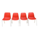 Ensemble de 4 chaises rouges modèle europa