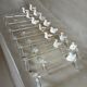 14 antique glass knife rests / ducks