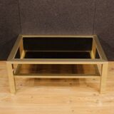 Table basse design française en métal et verre