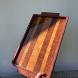 Rectangular art deco tray in lacquered wood