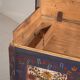 Antique blue trunk with hand-painted floral details (c.1870) #2