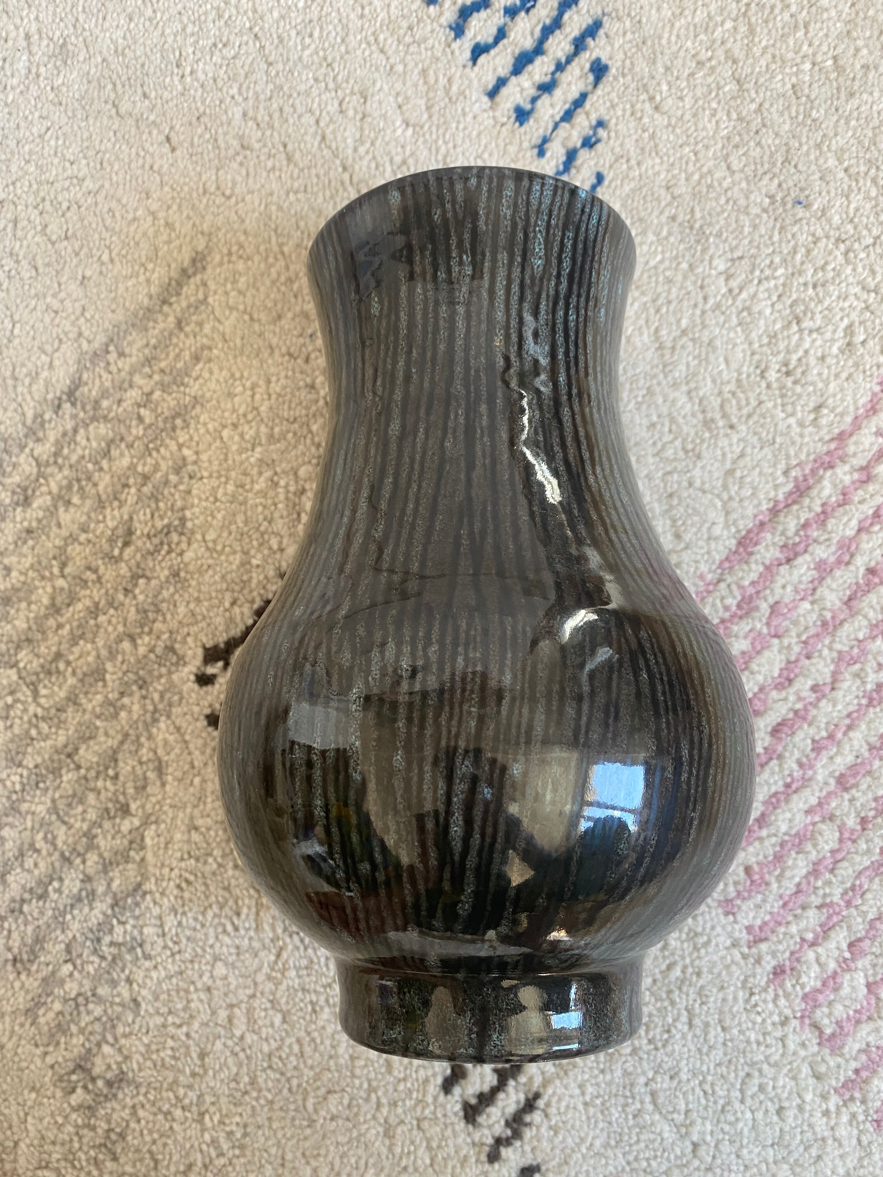 Accolay ceramic vase black gray and blue