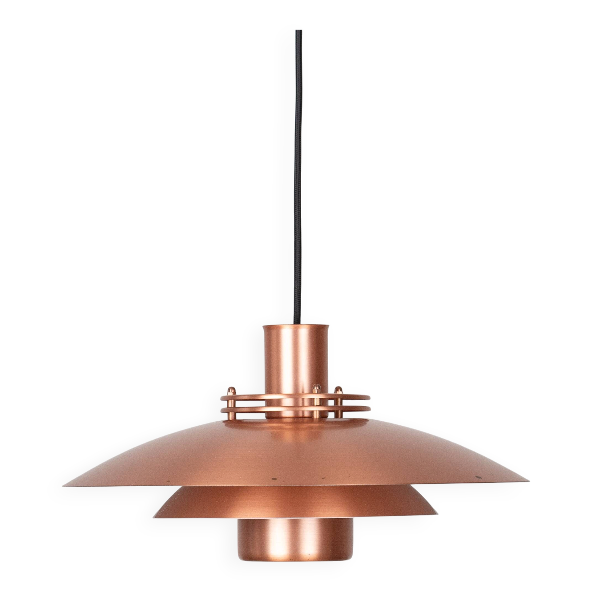 Vintage Copper Pendant Lamp by Form-Light, Danish Mid-Century Modern Lighti