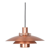 Vintage Copper Pendant Lamp by Form-Light, Danish Mid-Century Modern Lighti