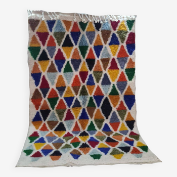 Colorful handmade wool Berber rug 250 x 150 cm