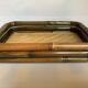 Plateau vintage en rotin bambou