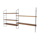 Etagère murale double modulable bois,  années 1960, Tomado, String.