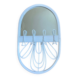 White rattan mirror