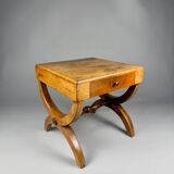Vintage side table in solid wood with drawer