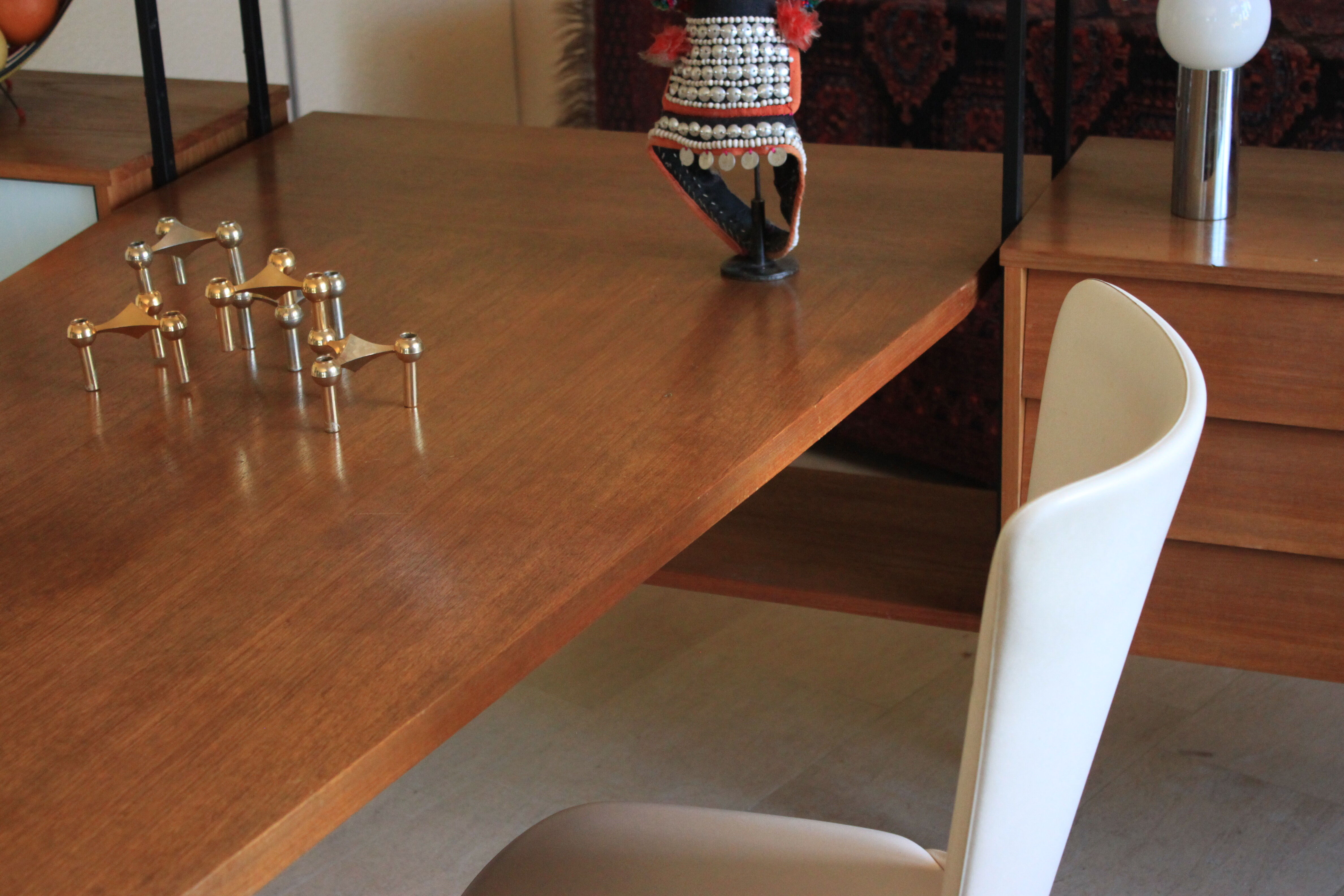 Huge shelf library Swedish desk teak, string.