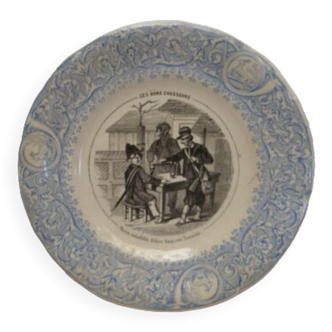 Assiette Lunéville KG Ces bons chasseurs