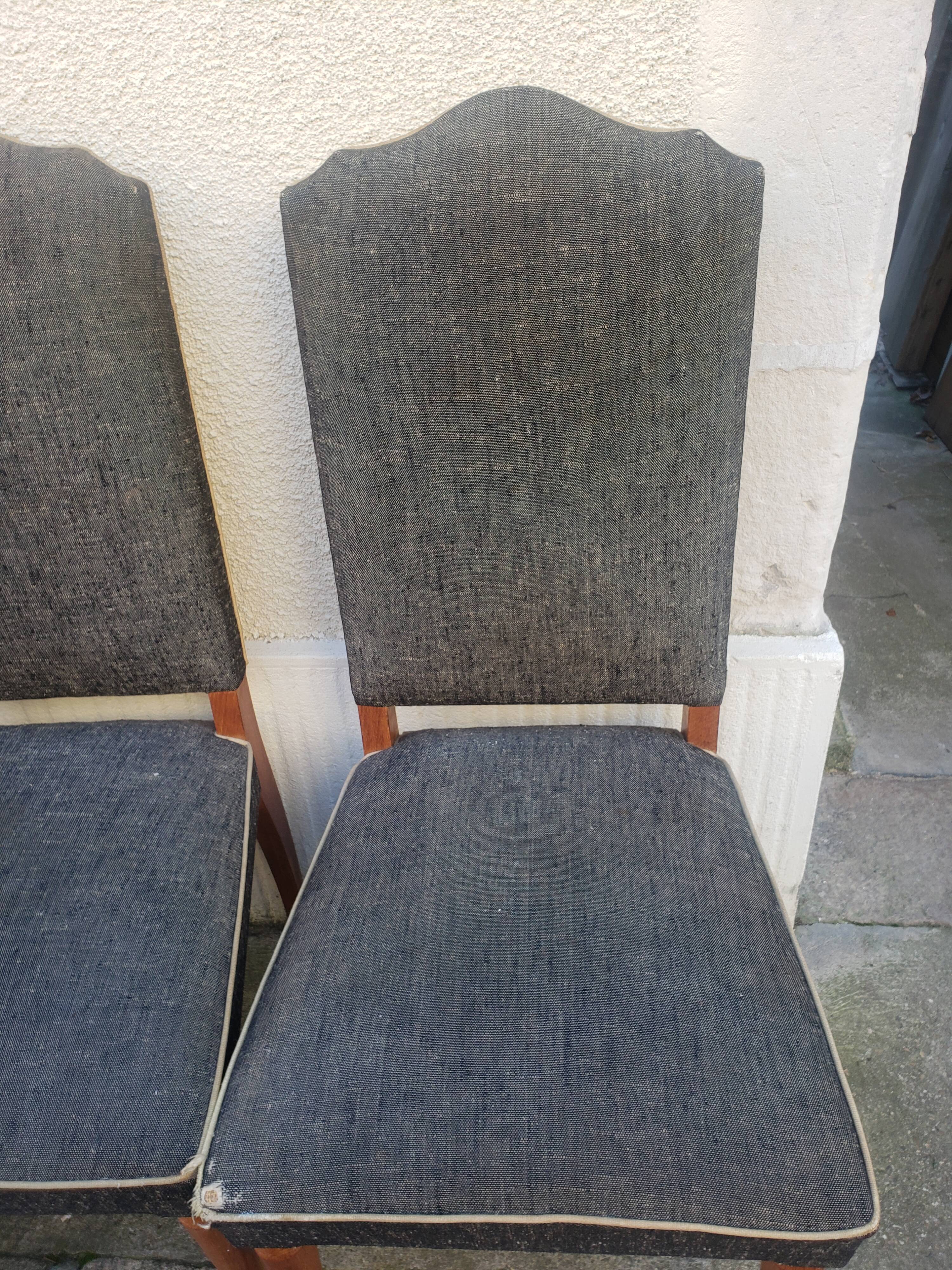 8 vintage chairs lined grey black