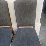 8 vintage chairs lined grey black