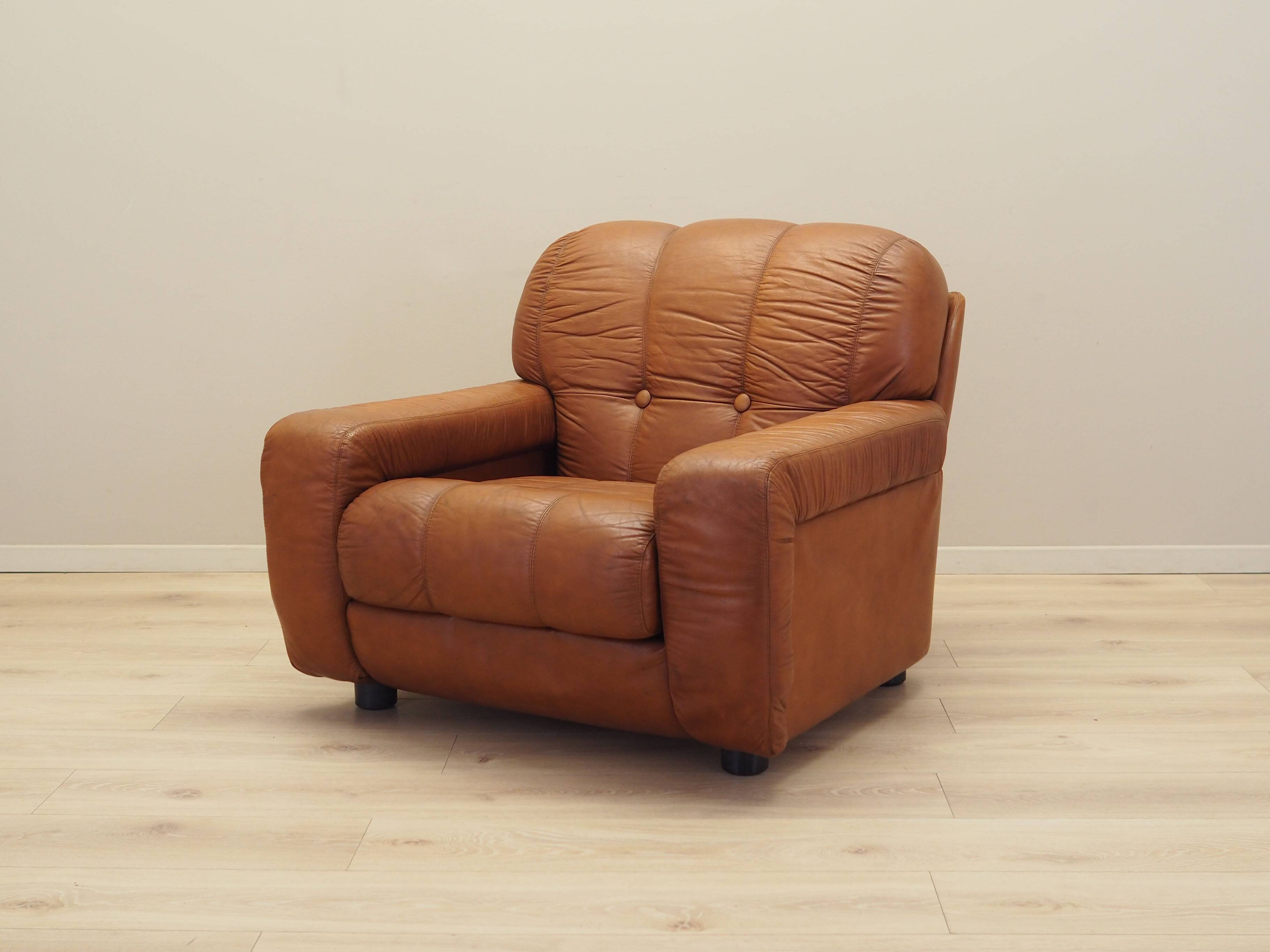 Brown armchair, Italian design, 1970s, production: Italy