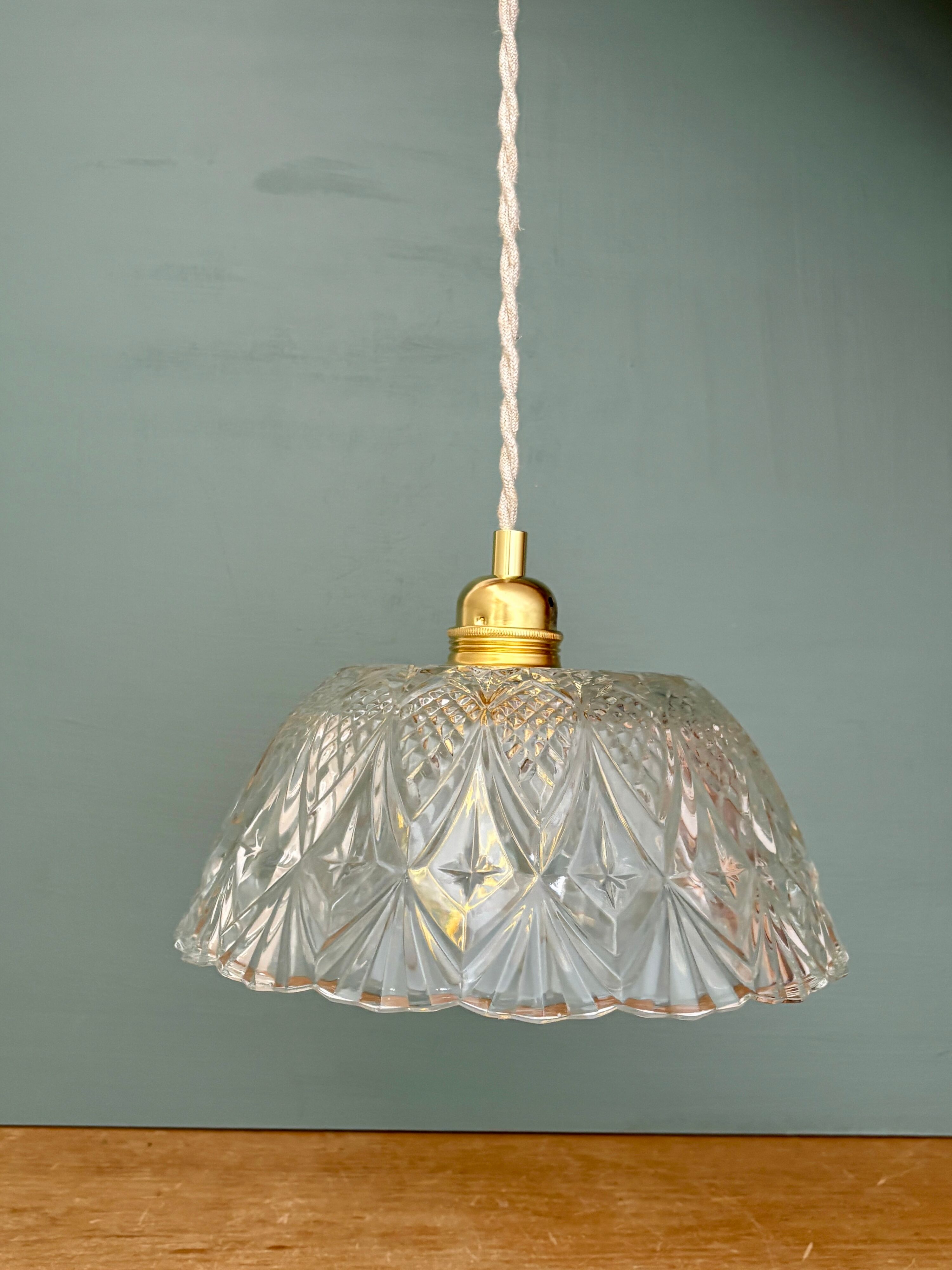 Vintage glass pendant light - tableware collection -