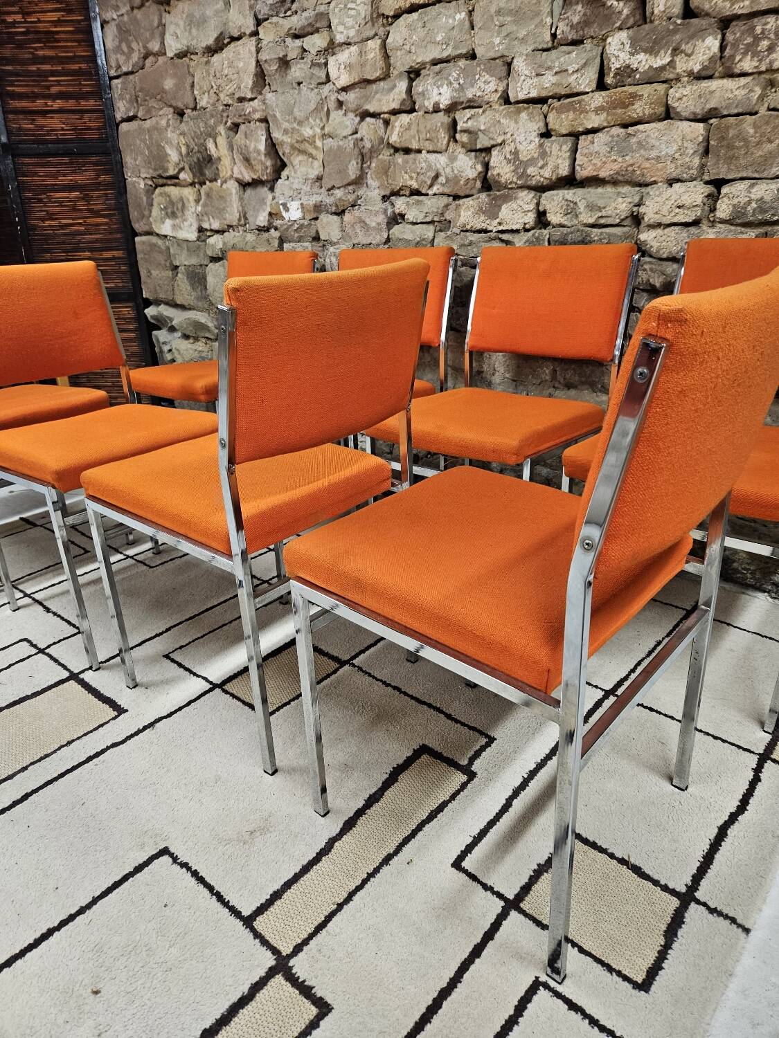 Lot de 8 chaises fauteuil 1970"