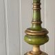 Lampe vintage en bois tourné chic dorée