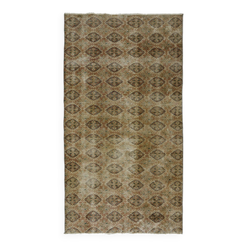 Turkish Anatolian Handmade Vintage Rug 252 cm x 140 cm