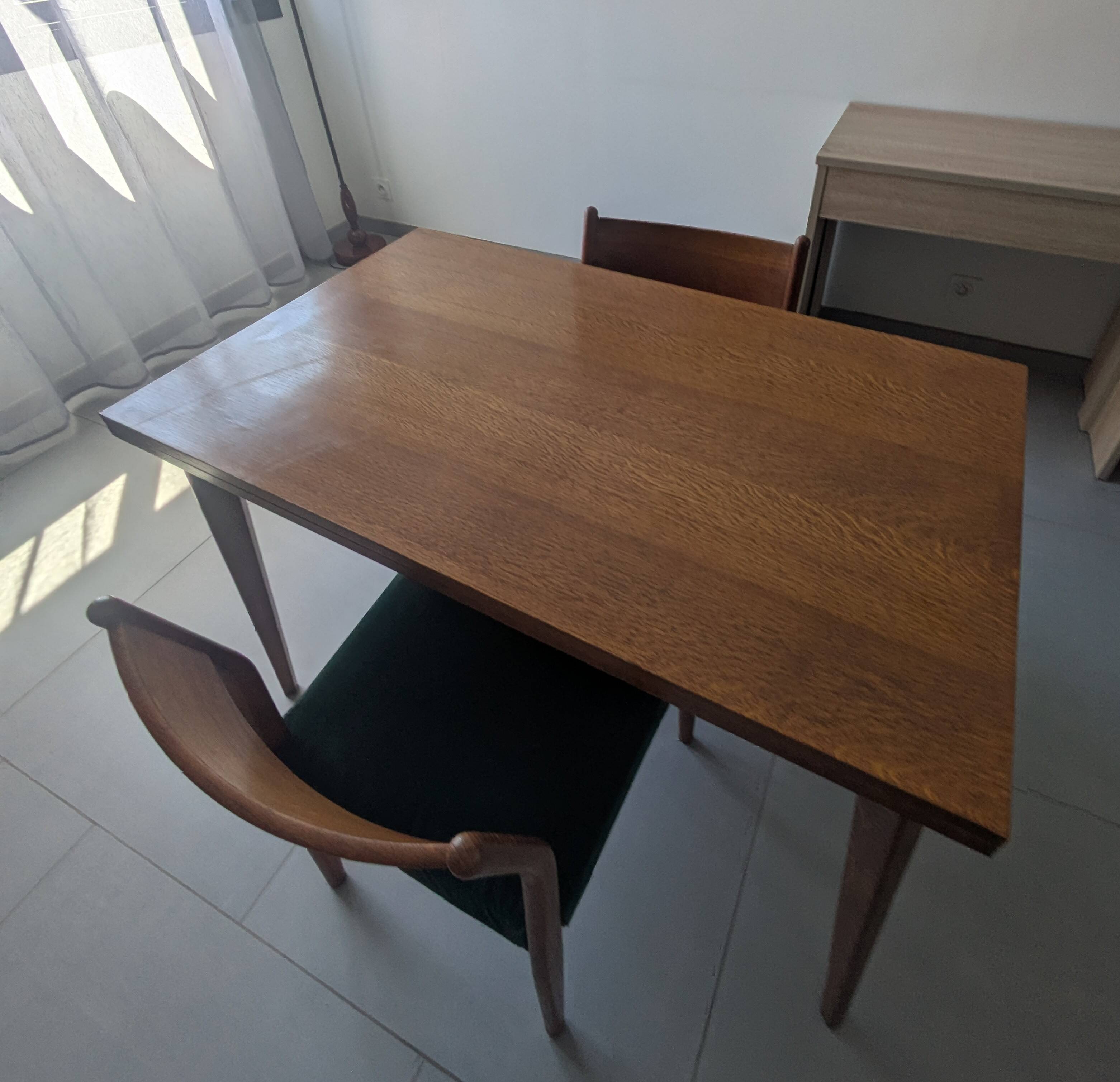 Scandinavian compass leg coffee table