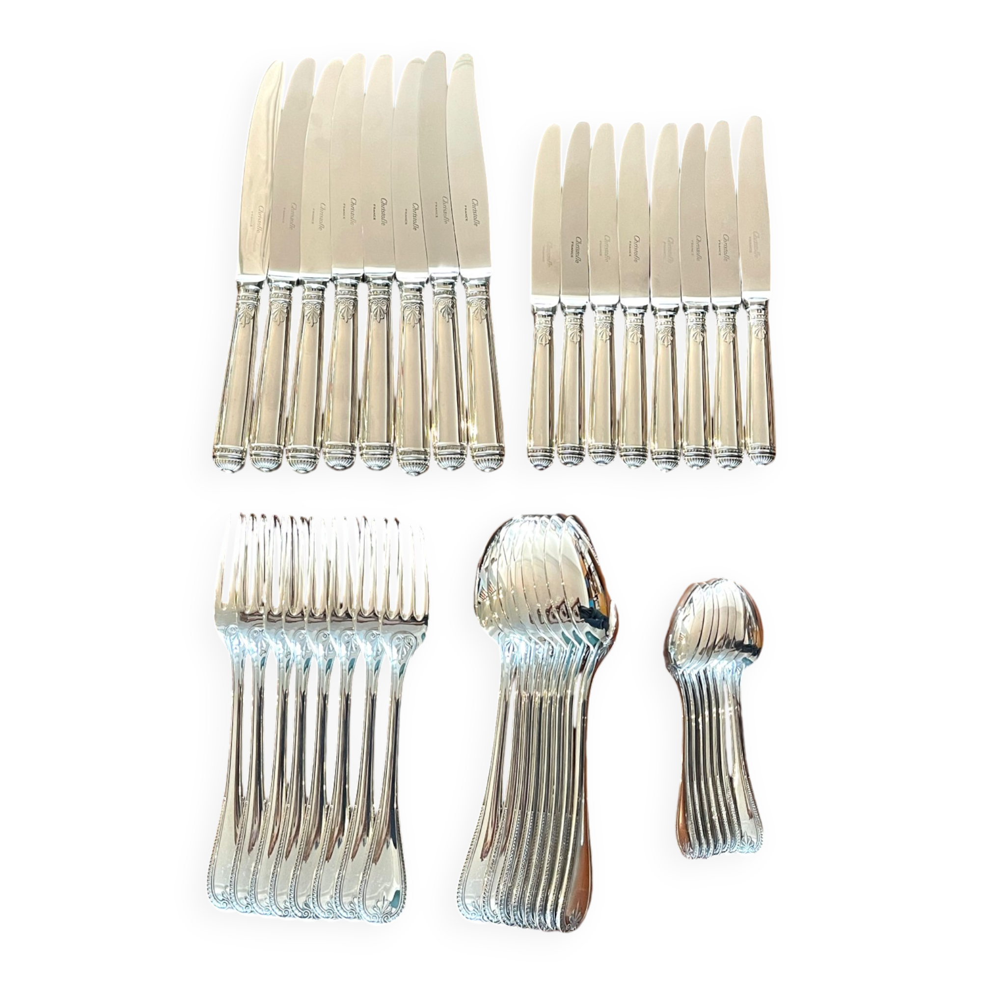 Christofle malmaison 8 person 40 piece cutlery set near new condition