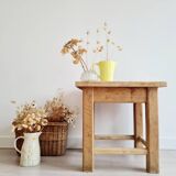 Brutalist table - oak side table