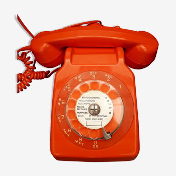 Téléphone orange vintage s63 socotel