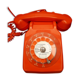 Old Vintage Orange Phone S63 Socotel