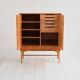 Elm and root veneer cabinet by AB Seffle Möbelfabrik, 1950s