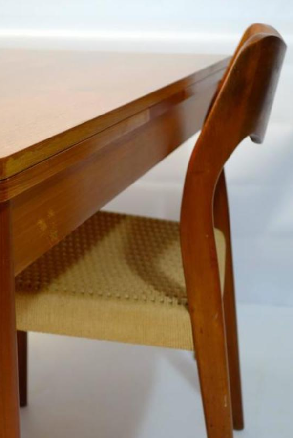 Table de salle à manger en contreplaqué teck par Niels O. Møller pour J.L. Møllers