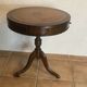 Small furniture side table pedestal table 3 drawers top leather lion's paw in bronze