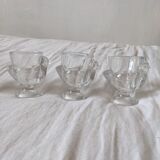 6 chicken shells transparent glass arcoroc france of the 70s
