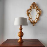 Vintage turned wooden living room lamp