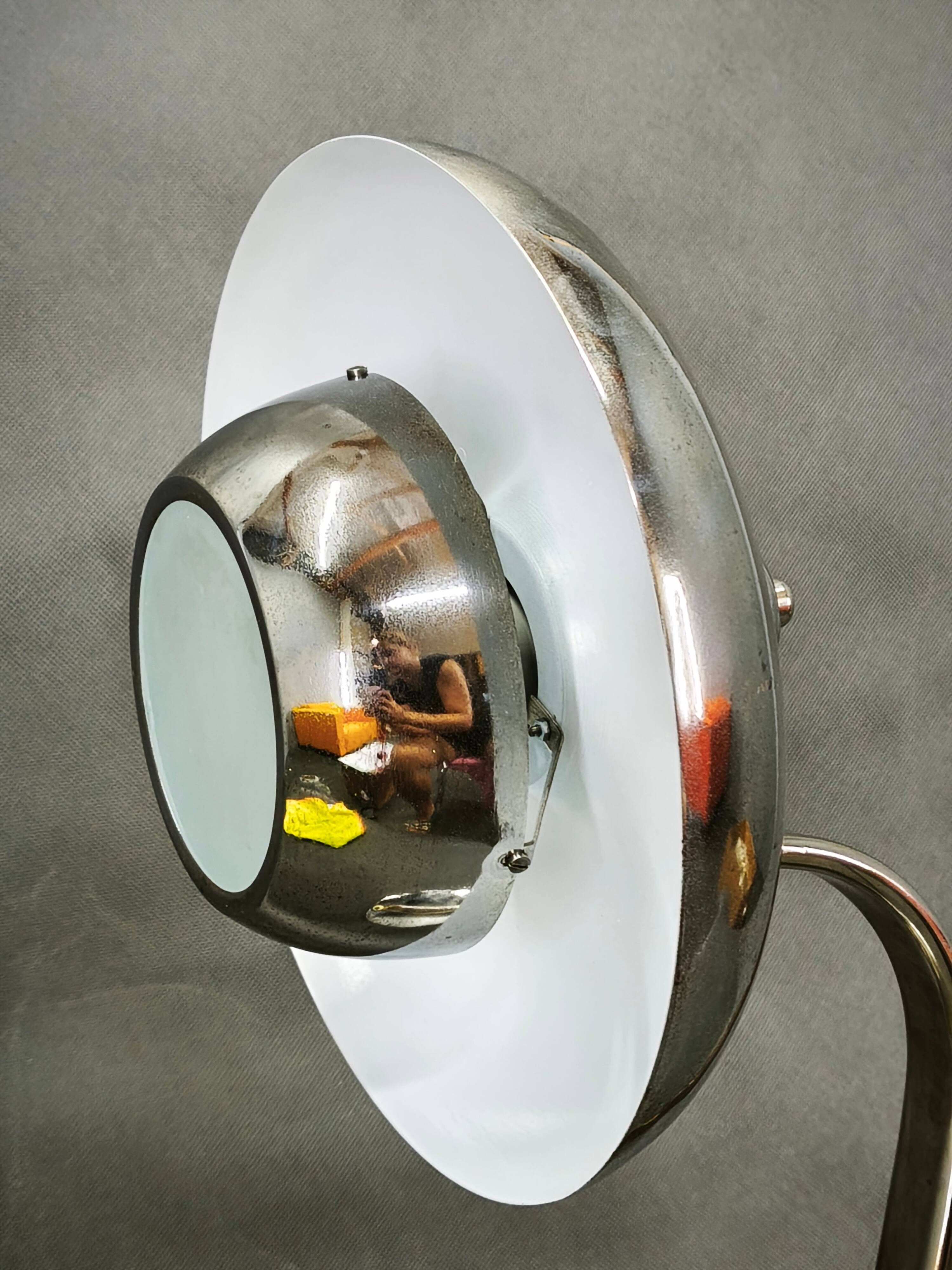 Rare 1930s Bauhaus Chrome Adjustable Desk Lamp, Czechoslovakia