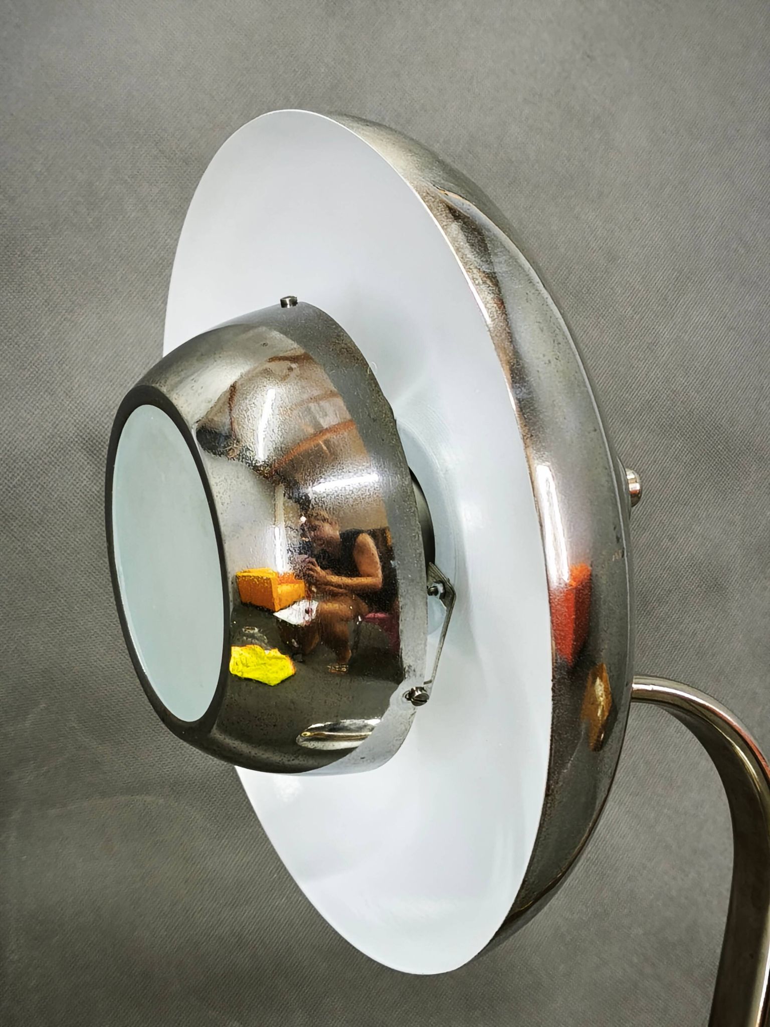 Rare lampe de bureau réglable en chrome Bauhaus des années 1930, Tchécoslovaquie