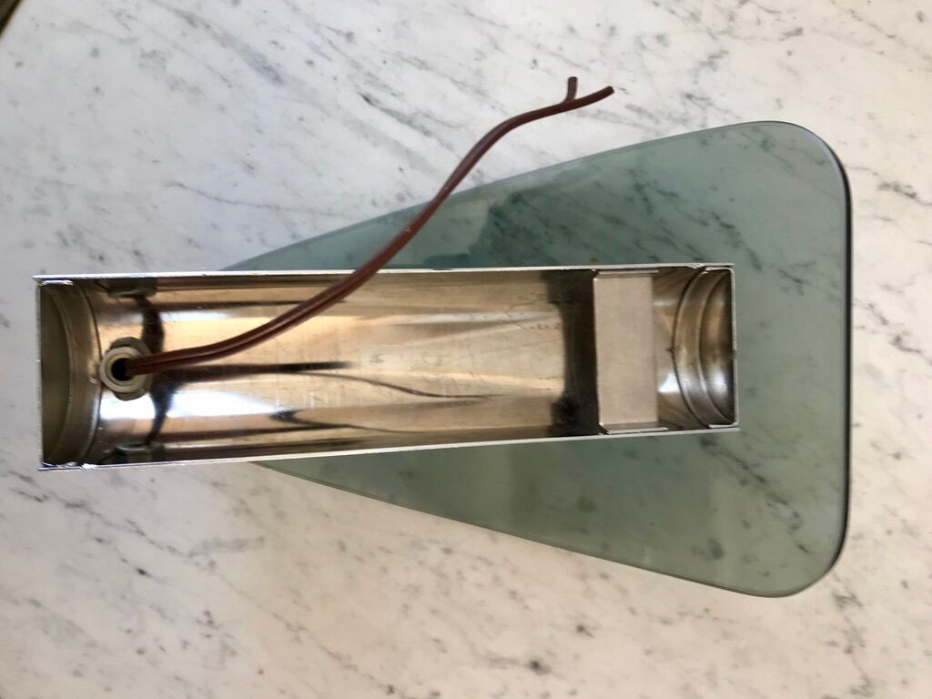 Wall lamp in chrome and smoked glass 70s