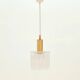 Scandinavian Glass & Brass Pendant Light by Fagerlund for Orrefors, 1960s