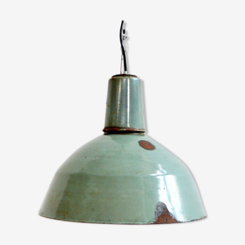 Turquoise enamel hanging lamp