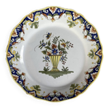 Set of 2 decorative earthenware plates from Desvres