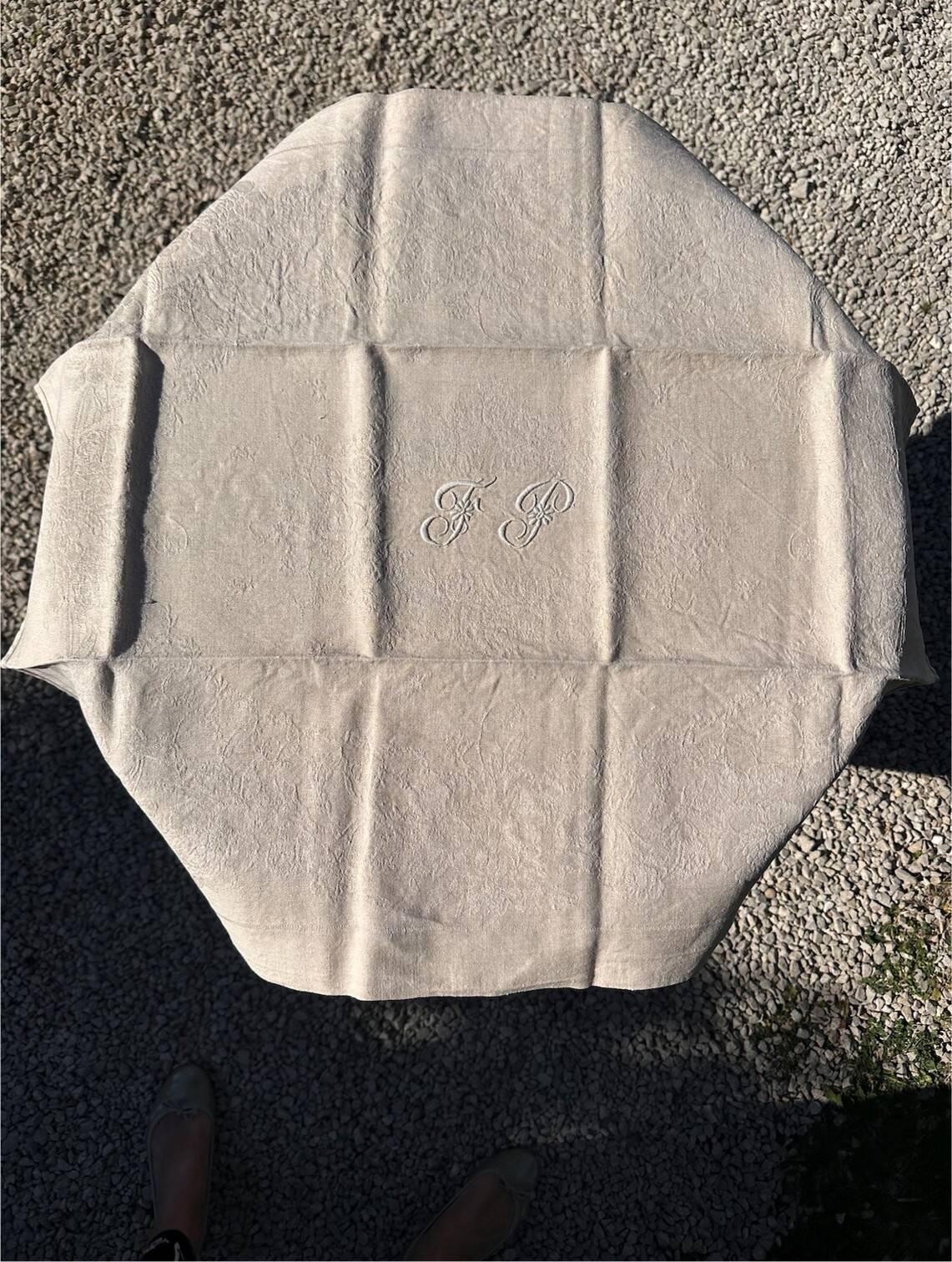 Antique Damask Linen Napkins – Set of 6 - Monogrammed FP