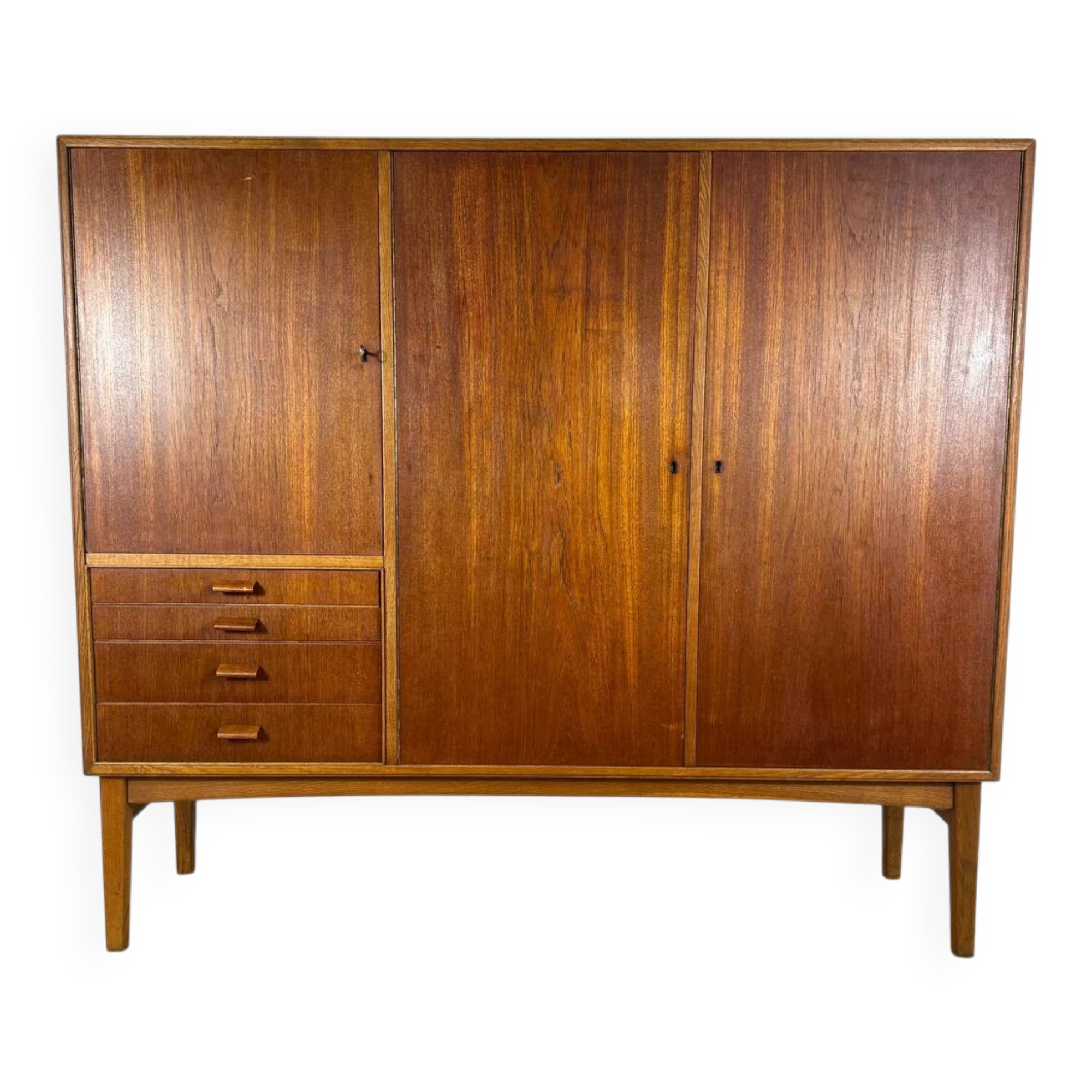 High mid-century modern teak sideboard – 1960s Scandinavian design