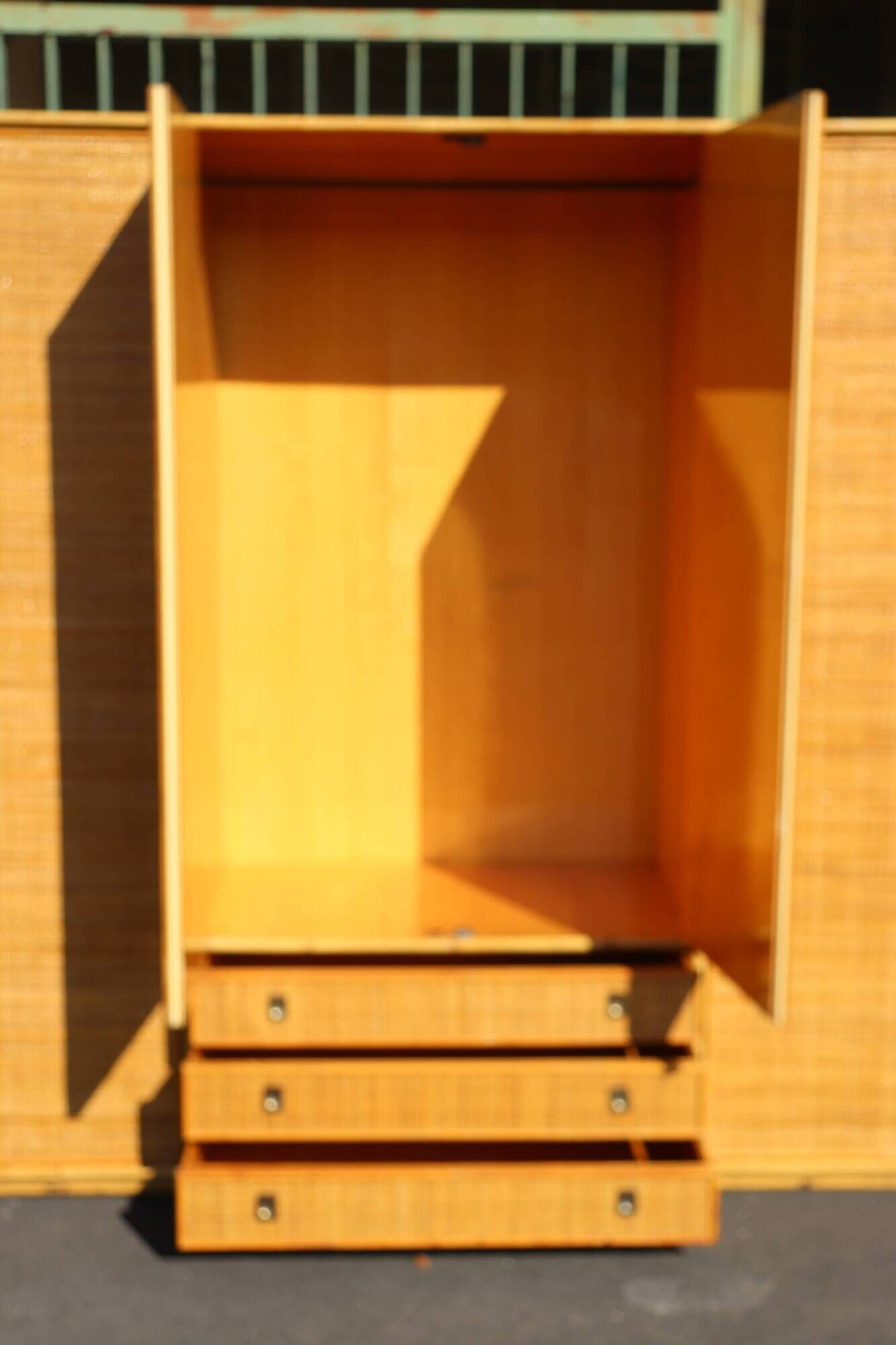 Large rattan and bamboo wardrobe by Dal Vera Italy