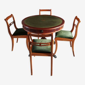 Table ronde et ses 4 chaises style anglais